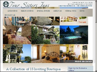 Web site www.foursisters.com, Saratoga Inn