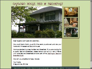 Web site www.gaylordhouse.com, Gaylord House Bed and Breakfast